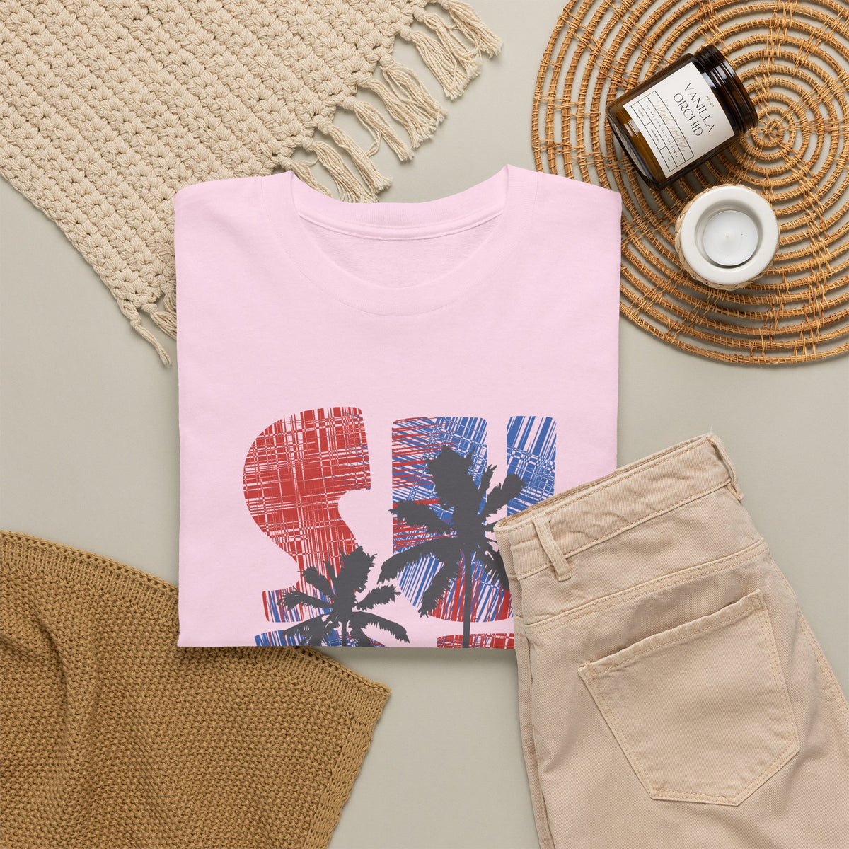 California Surf T-Shirt – Retro Surfboard & Palm Trees Graphic Tee