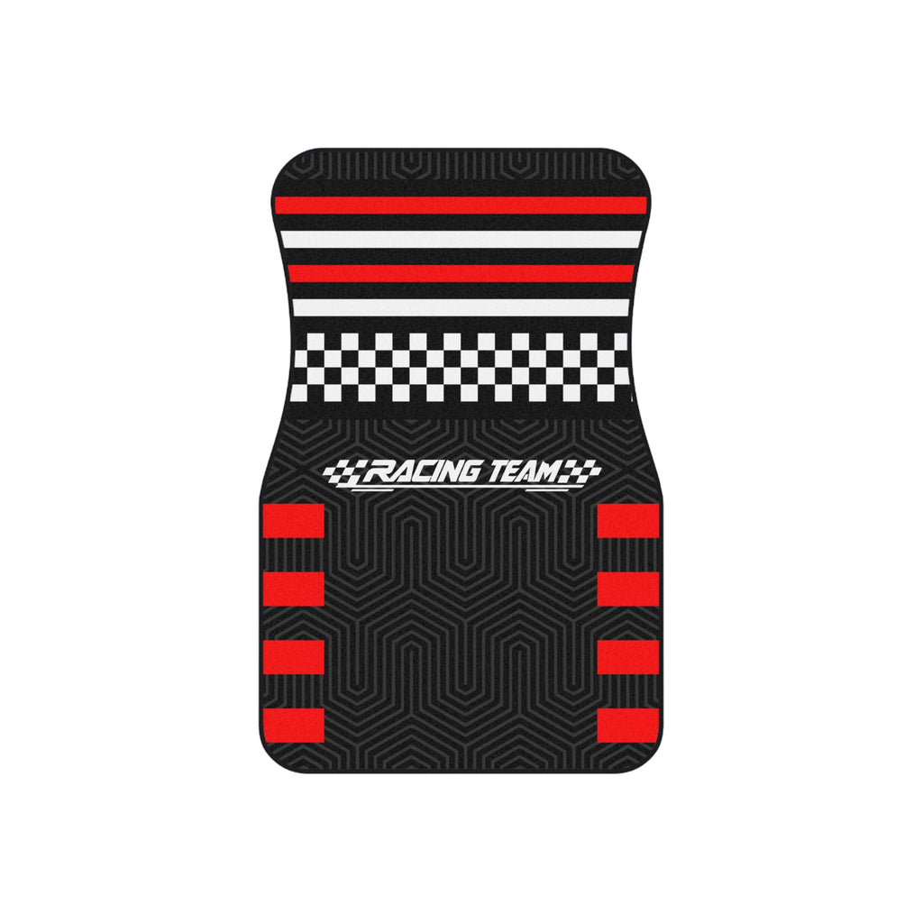 Black & Red Racing Car Floor Mats – 4-Piece Set