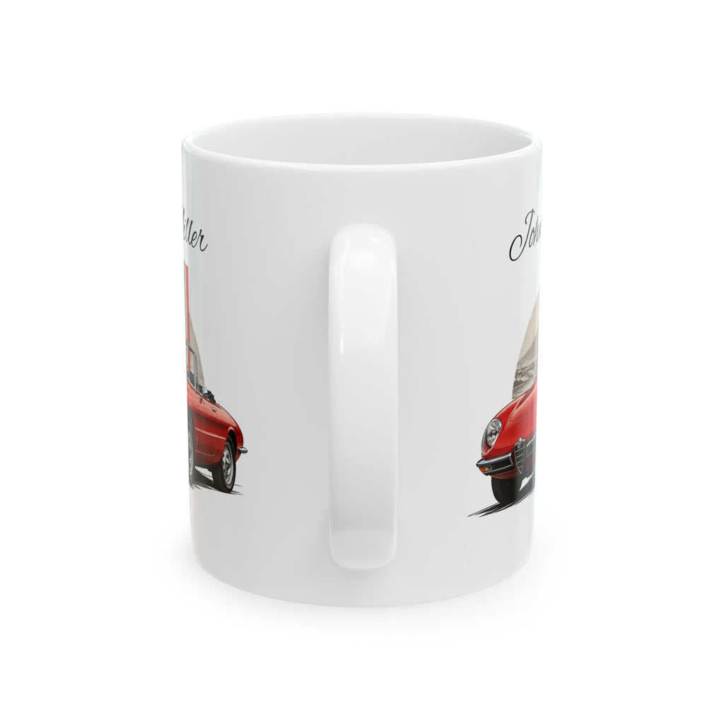 Personalized Name Classic Red Sports Car Mug – Vintage Italian Car Gift