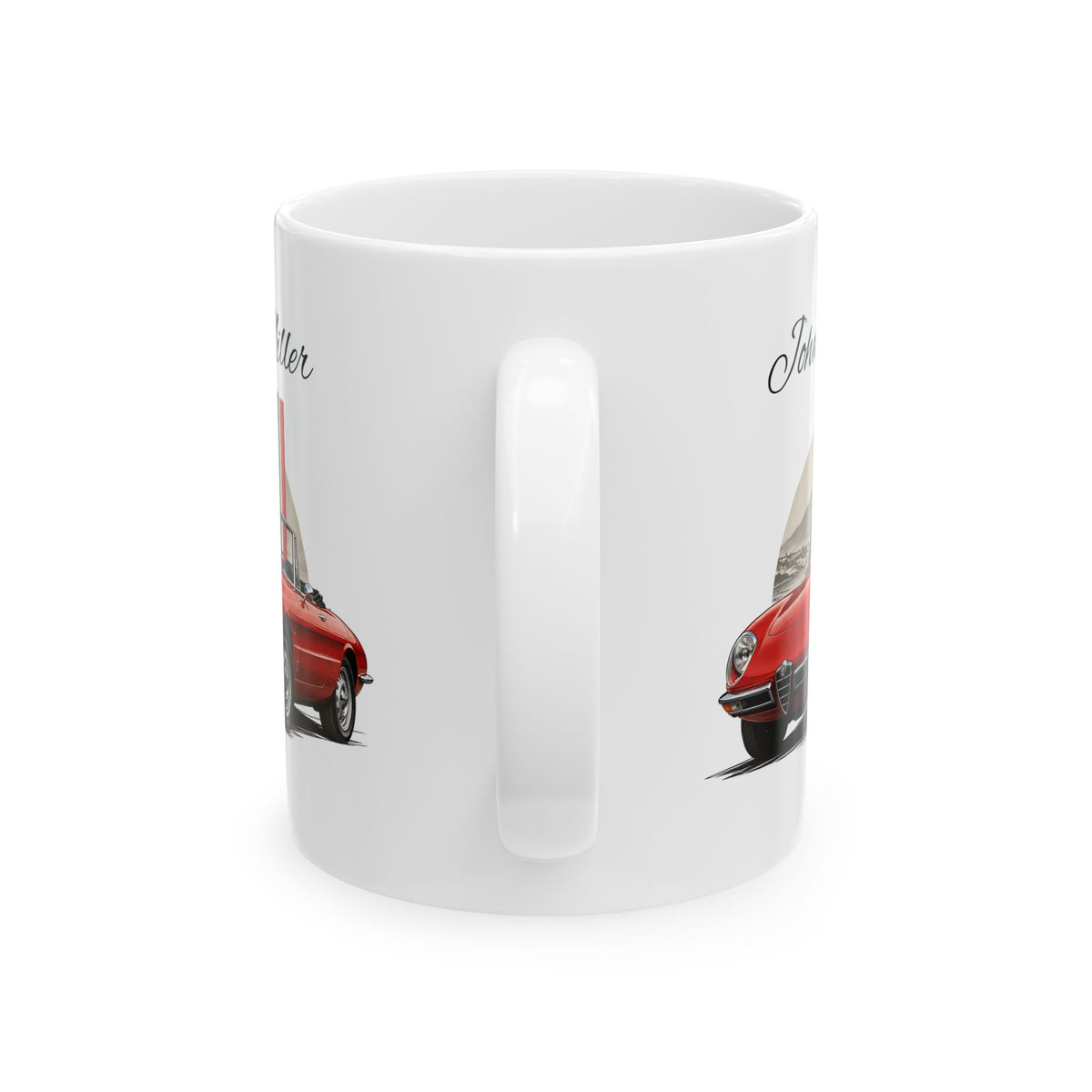 Personalized Name Classic Red Sports Car Mug – Vintage Italian Car Gift