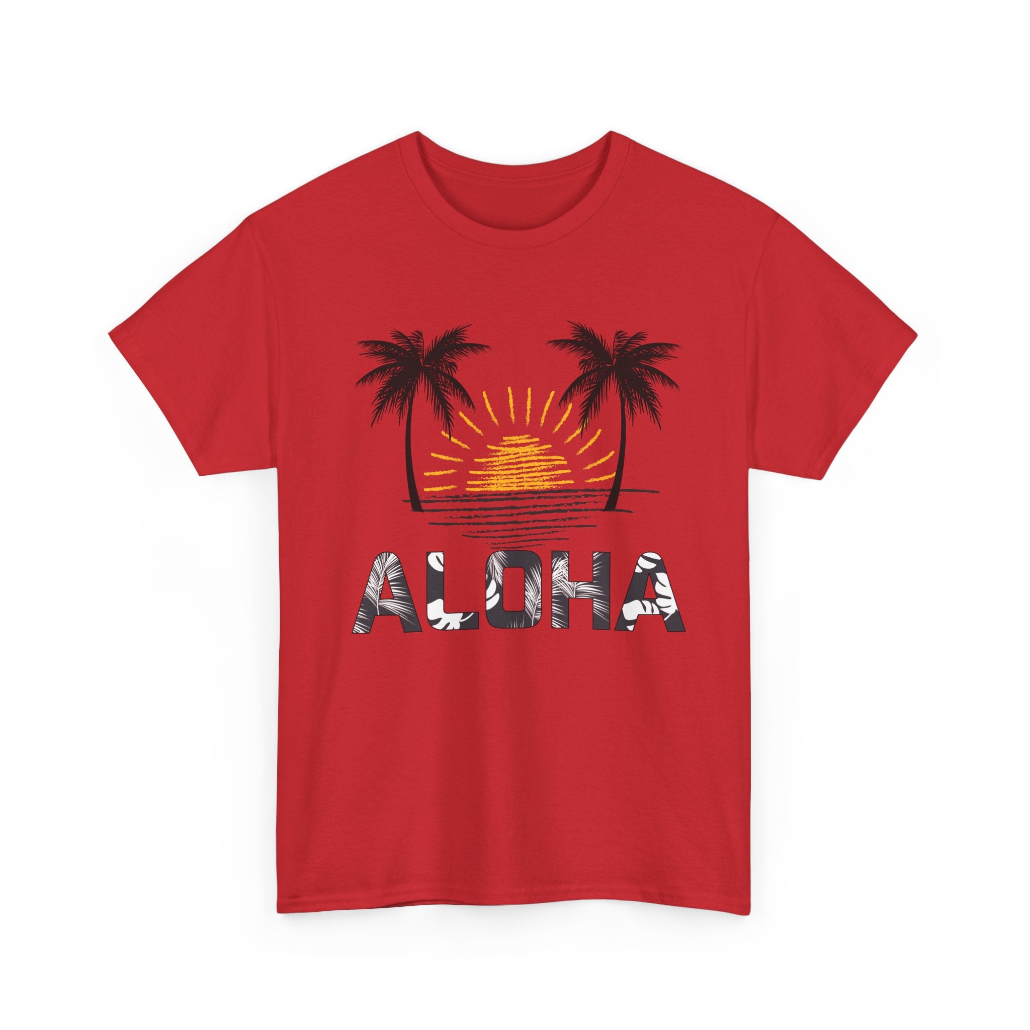 Aloha Palm Sunset T-Shirt — Hawaiian Beach Vibes Tee
