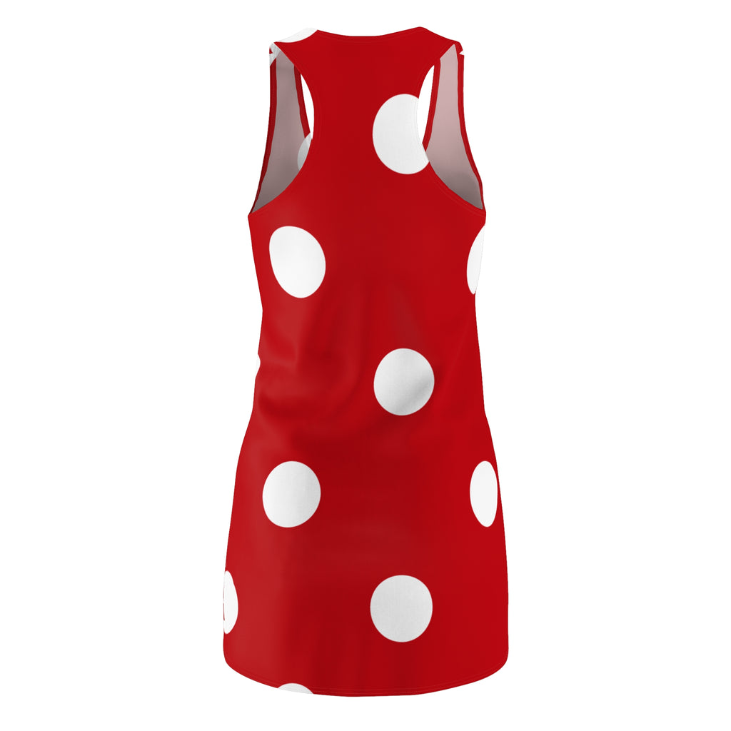 Red Polka Dot Racerback Dress  Sexy Retro Summer Sundress