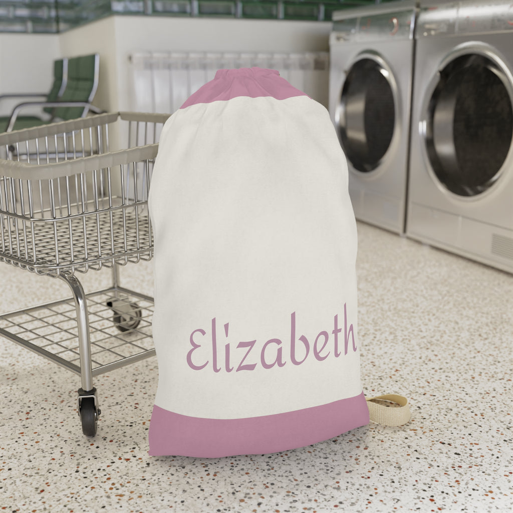 Pink Colorblock Laundry Bag | Canvas Drawstring Pouch