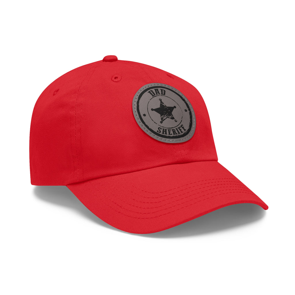 Sheriff Dad Leather Patch Hat – Law Enforcement Father’s Day Baseball Cap