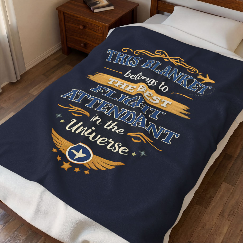Best Flight Attendant Blanket  Gift for Flight Attendant  Cabin Crew Appreciation Gift  Aviation Throw Blanket