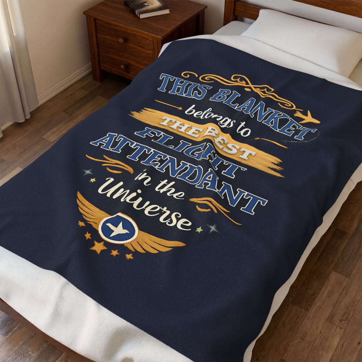 Best Flight Attendant Blanket  Gift for Flight Attendant  Cabin Crew Appreciation Gift  Aviation Throw Blanket
