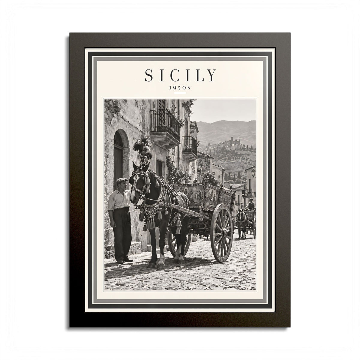 1950s Sicily Framed Poster – Vintage Sicilian Street Scene
