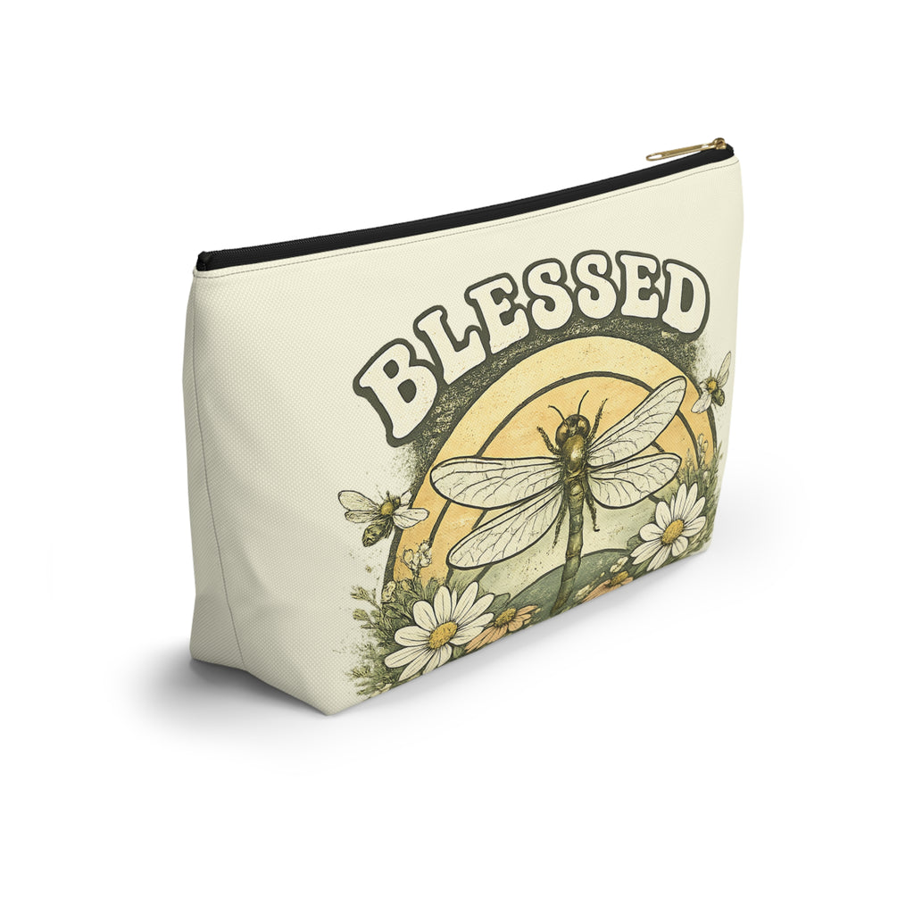 Blessed Dragonfly Pouch – Vintage Botanical Floral Print