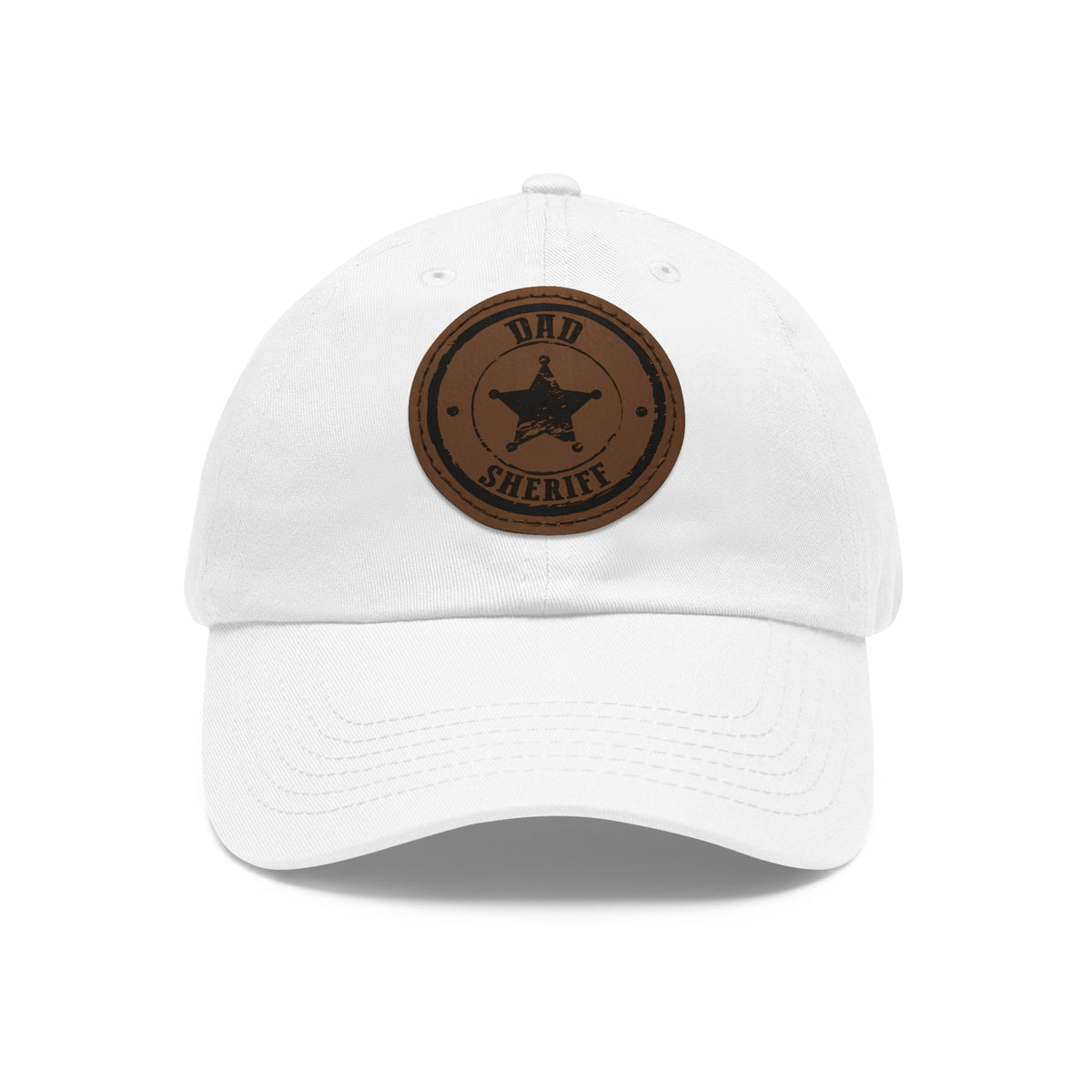 Sheriff Dad Leather Patch Hat – Law Enforcement Father’s Day Baseball Cap
