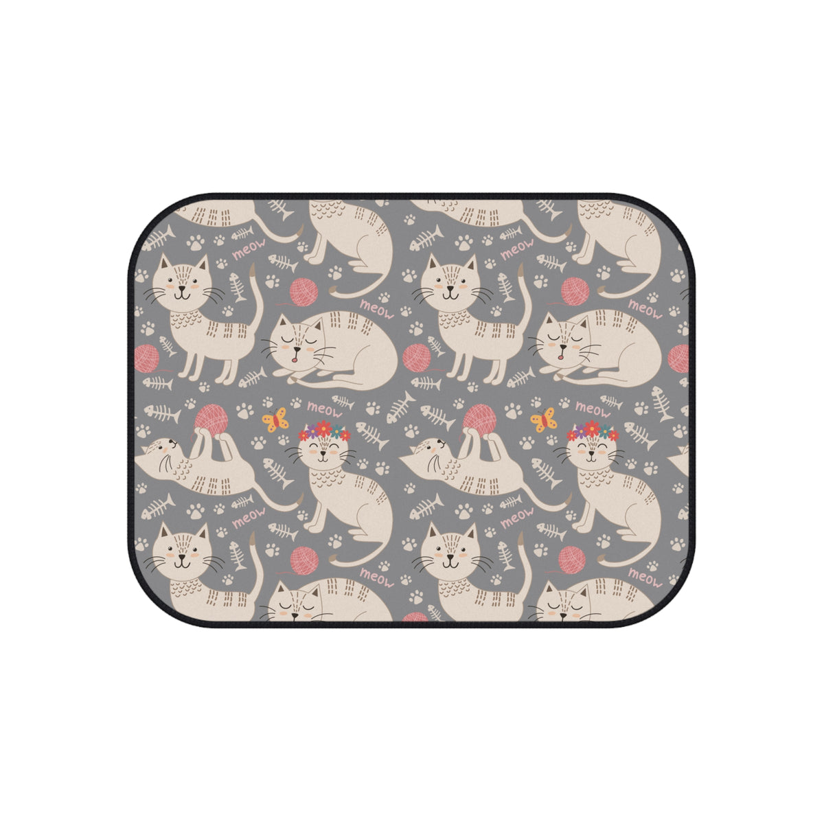 Cute Cat Car Floor Mats – Cat Lover 4-Piece Set