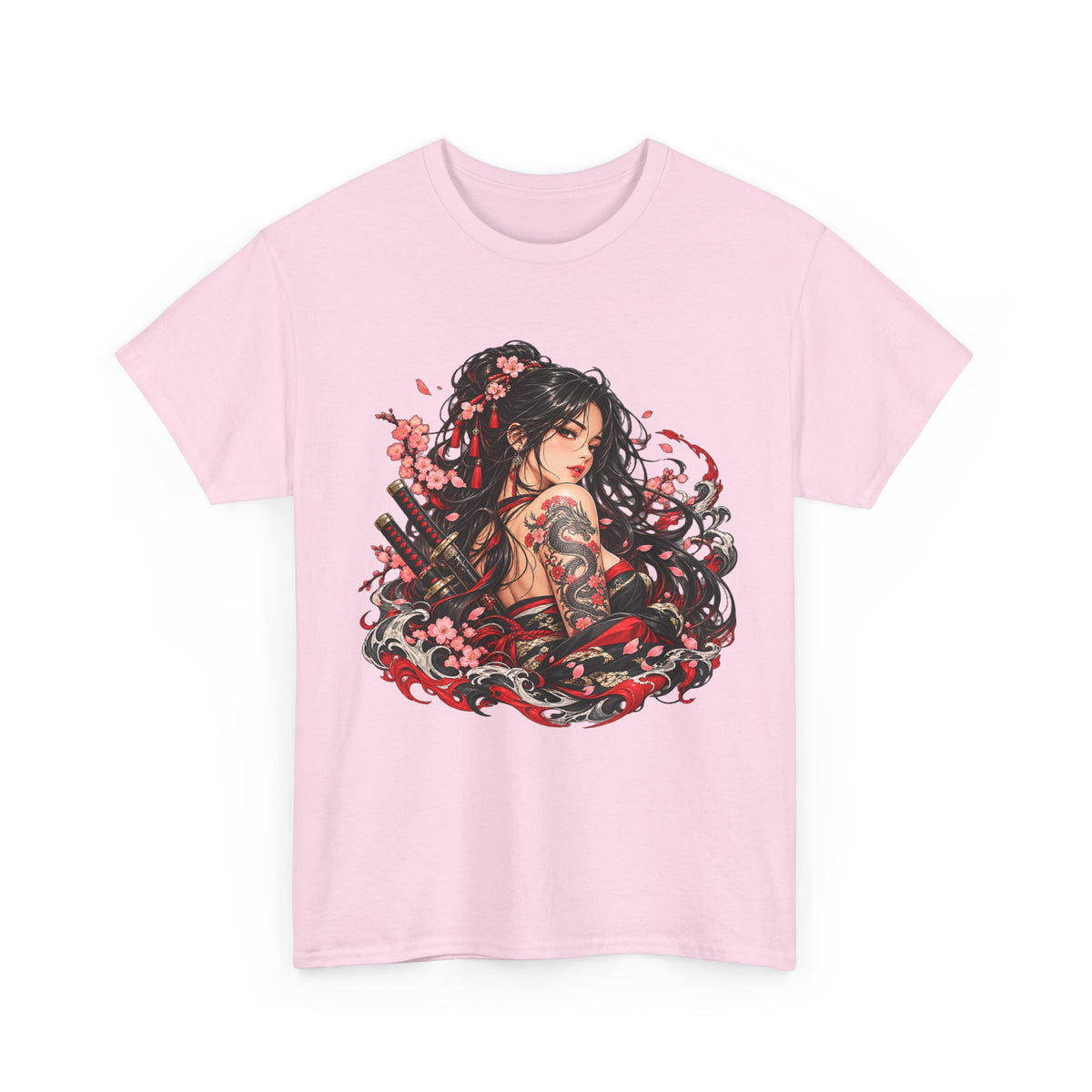 Japanese Samurai Girl T-Shirt – Dark Anime Warrior Graphic Tee