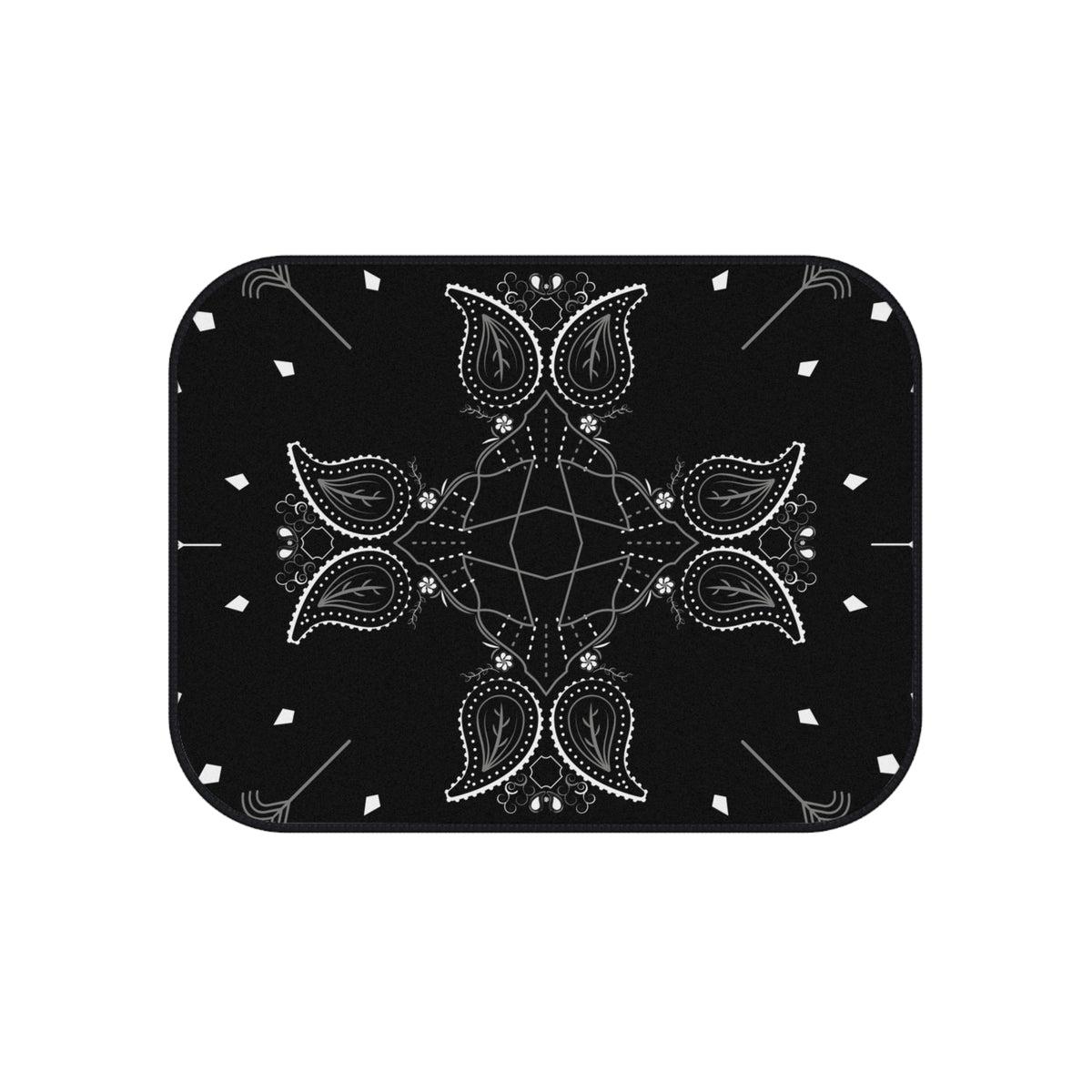 Black Bandana Paisley Car Floor Mats – 4-Piece Set
