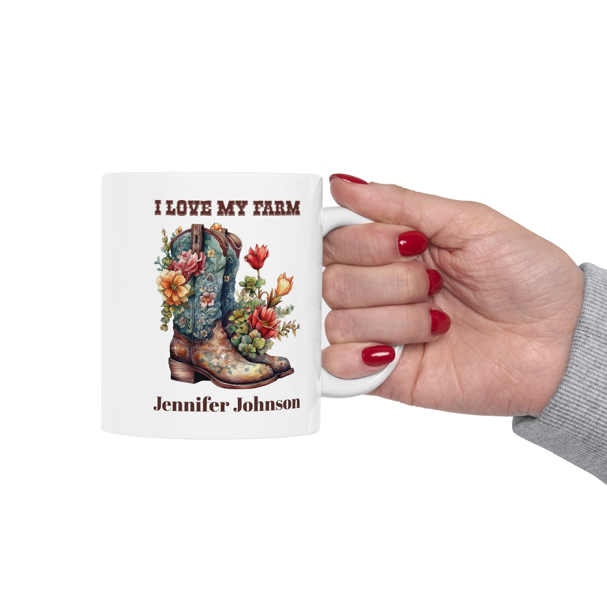 Personalized Farm Mug with Name – Western Farmhouse Gift