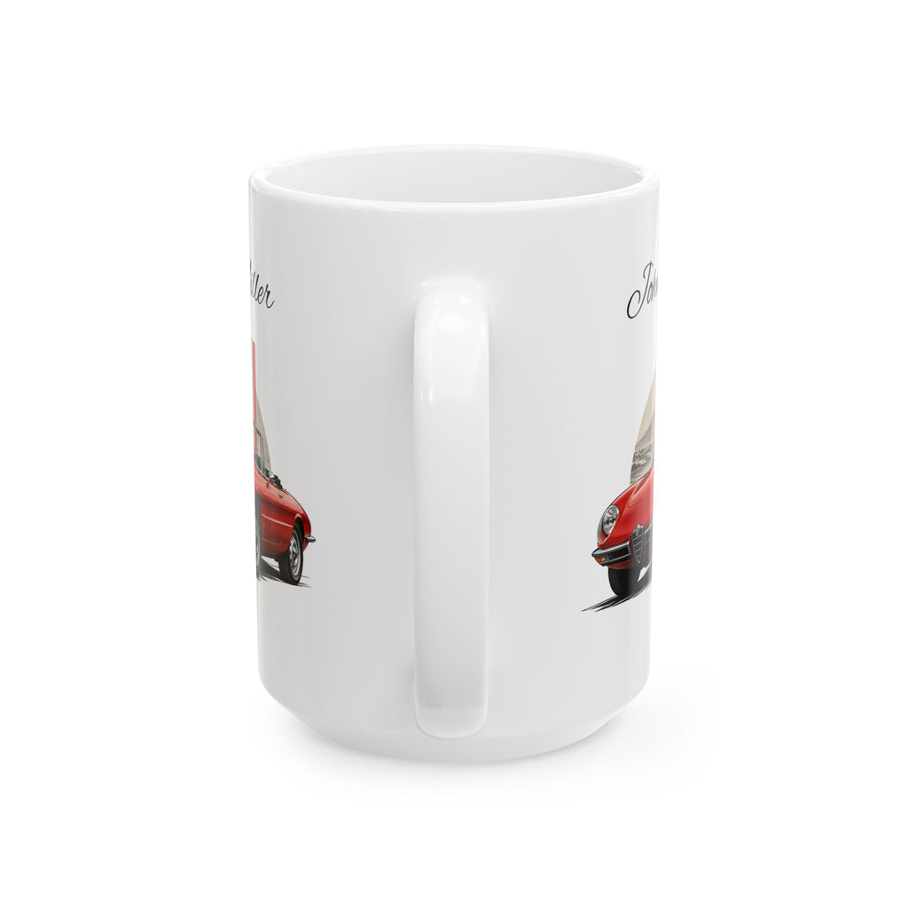 Personalized Name Classic Red Sports Car Mug – Vintage Italian Car Gift