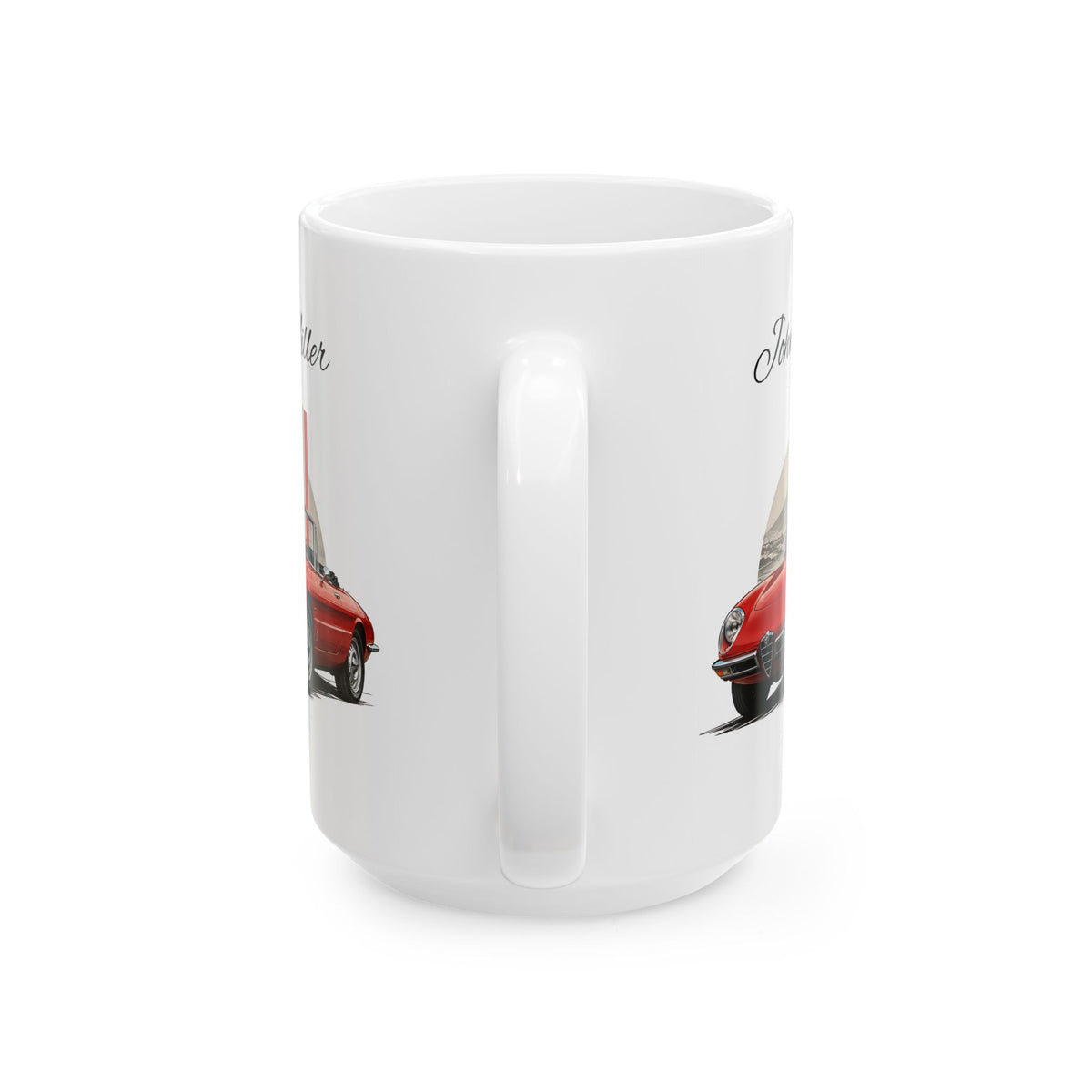 Personalized Name Classic Red Sports Car Mug – Vintage Italian Car Gift