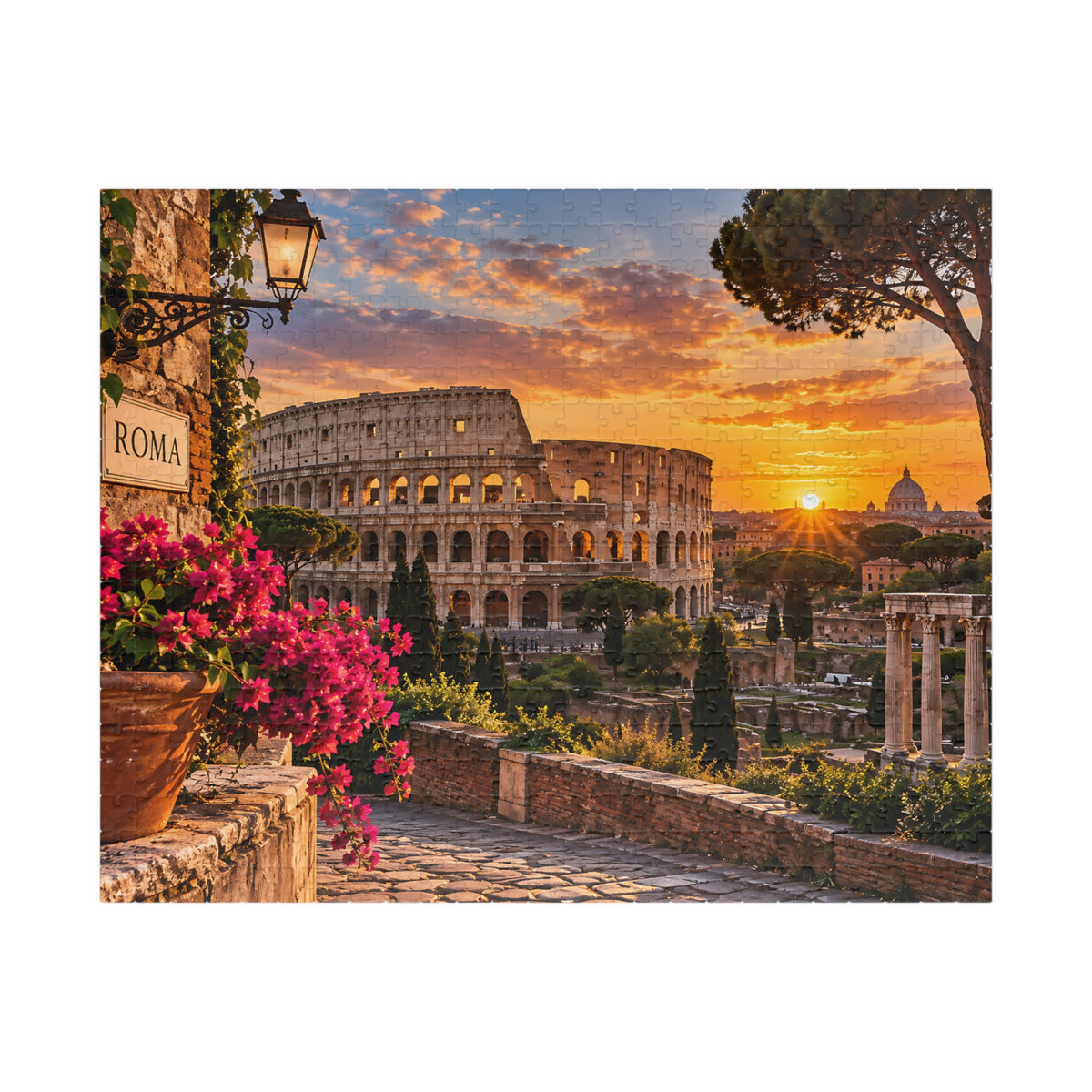 Rome Colosseum Puzzle – Italy Sunset Travel Jigsaw Puzzle (110, 252, 520, 1014-piece)