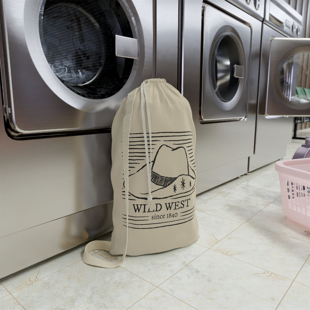 Wild West cowboy hat Laundry Bag | rustic western illustration, canvas drawstring