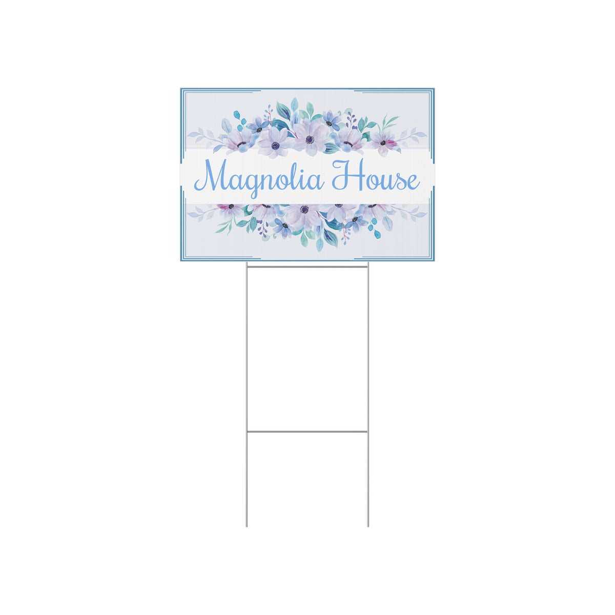 Personalized Floral House Name Yard Sign – Custom Property Sign Y5