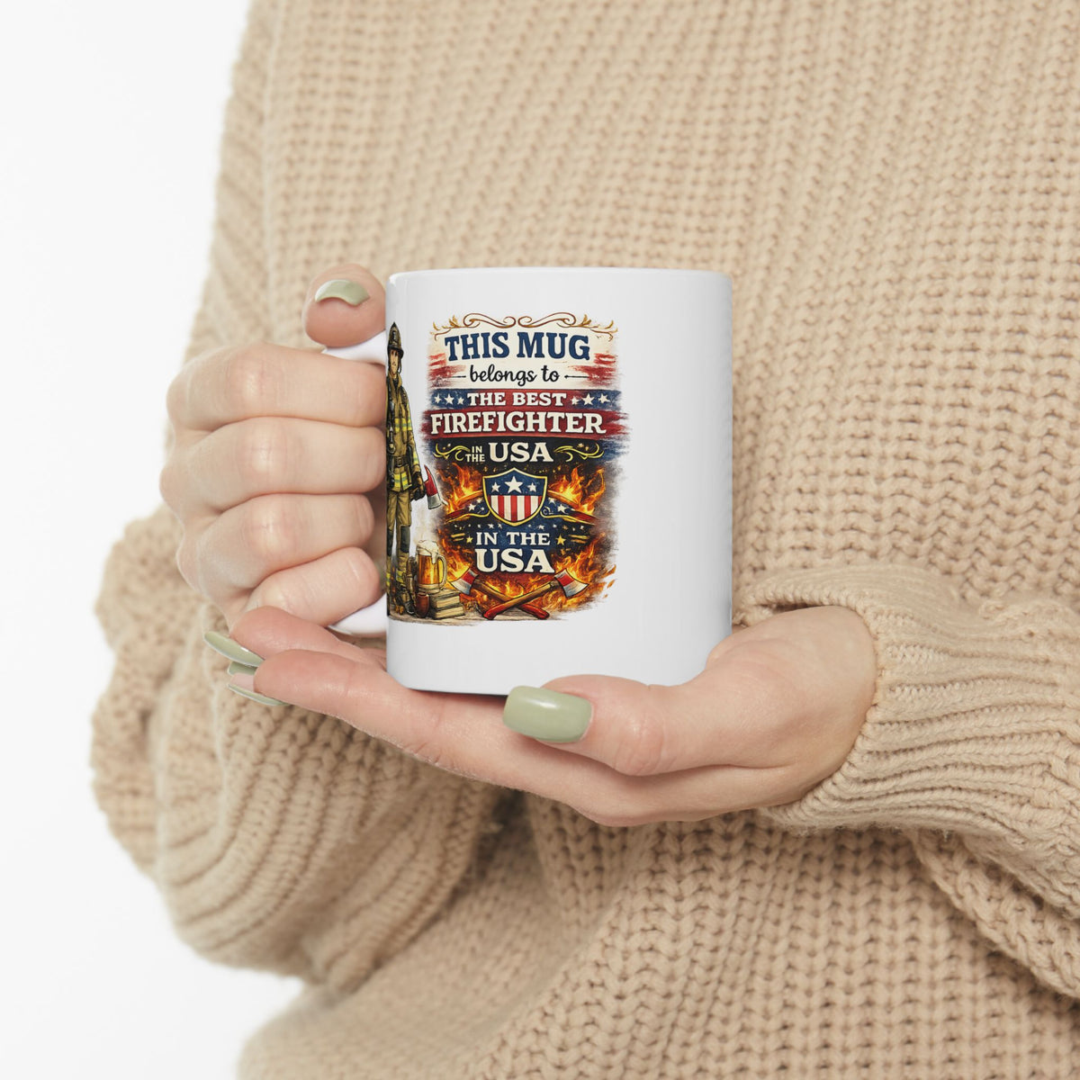Best Firefighter Mug This Mug Belongs To The Best Firefighter in the USA, Firefighter Coffee Mug Gift
