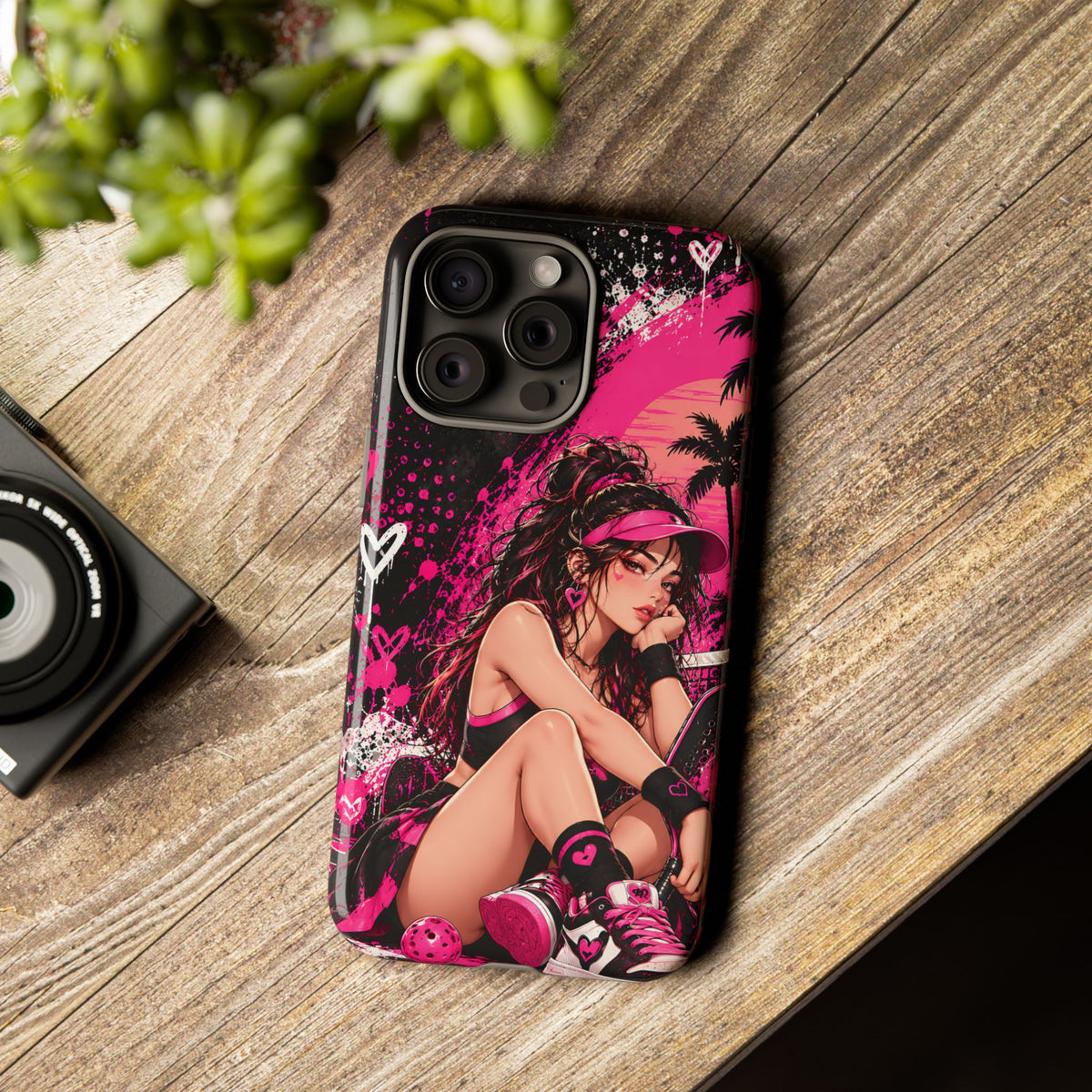 Pink Grunge Anime Girl Phone Case – Urban Streetwear Tough Case