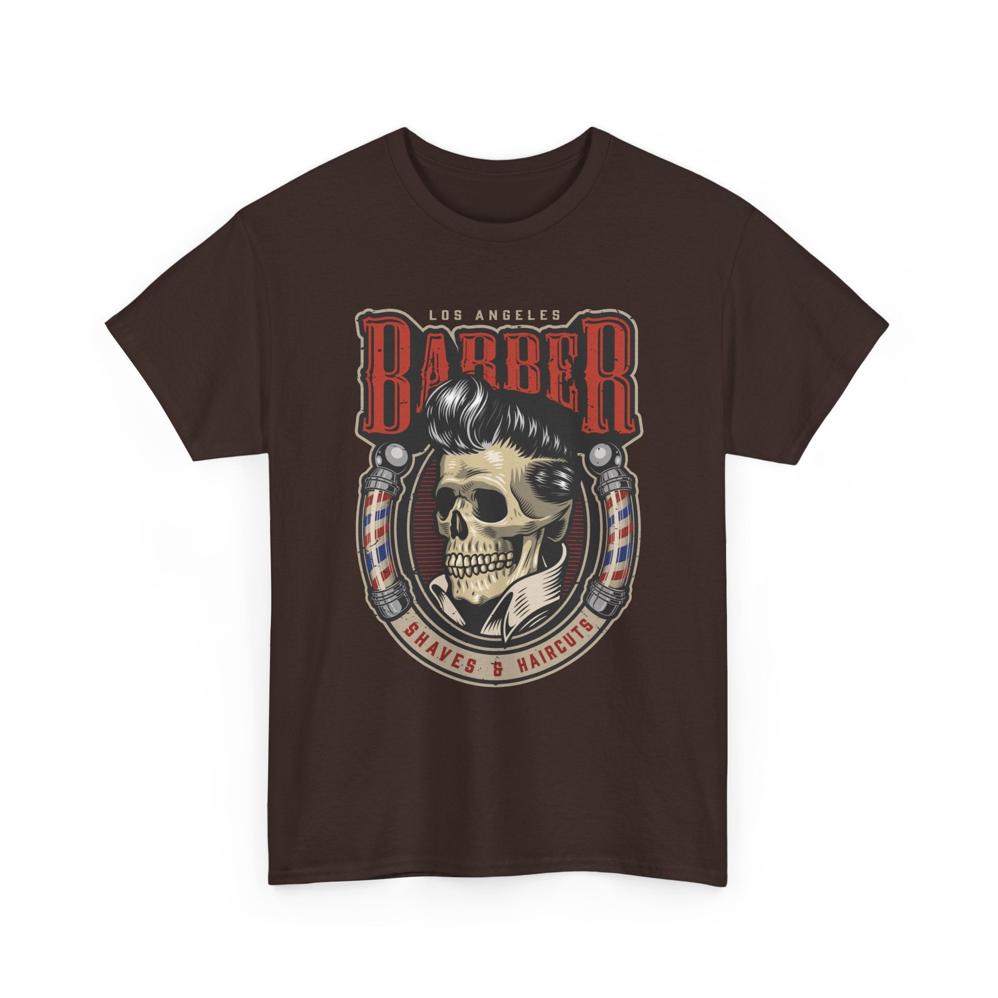 Barber Skull Tee — Vintage Barbershop Logo T-Shirt