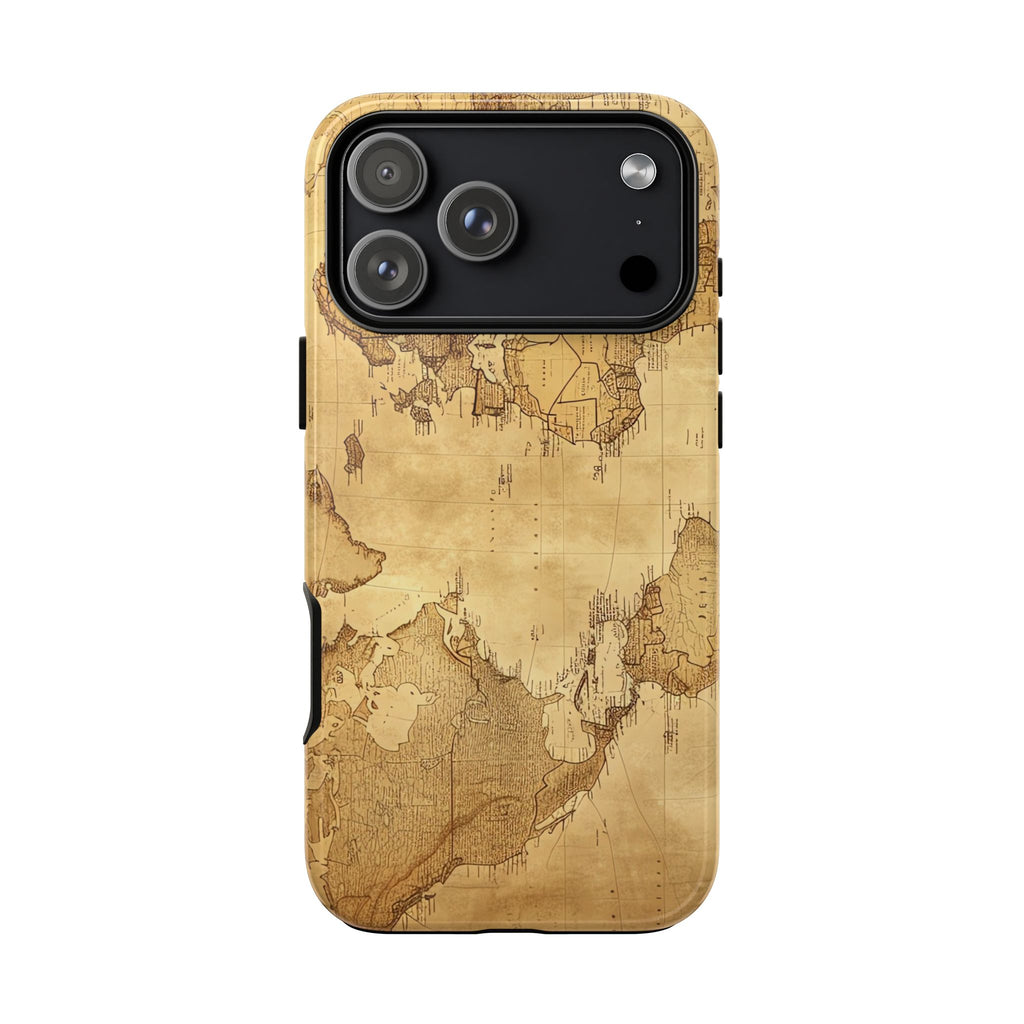 Vintage World Map Tough Phone Case – Antique Travel Design