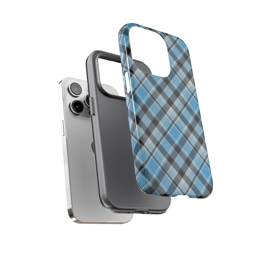 Light Blue Plaid Phone Case – Classic Tartan Tough Case