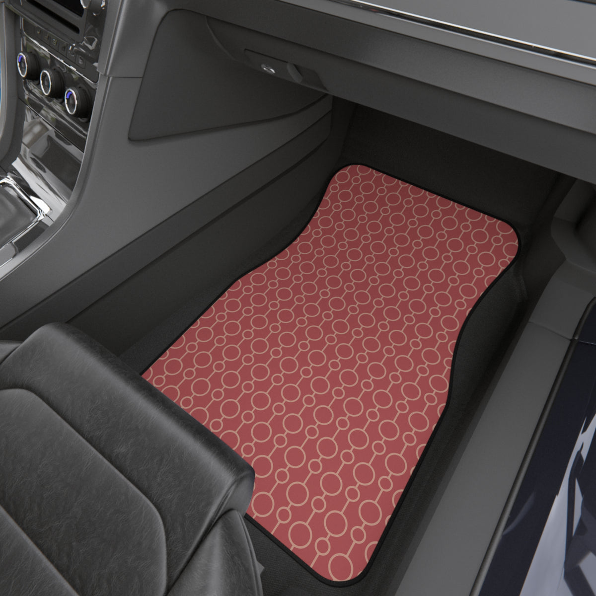 Dusty Rose Geometric Car Floor Mats – 4-Piece Set