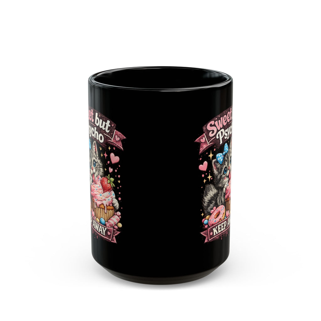 Sweet But Psycho Mug Cute Cat Coffee Cup Funny Kitty Humor Gift for Cat Lovers