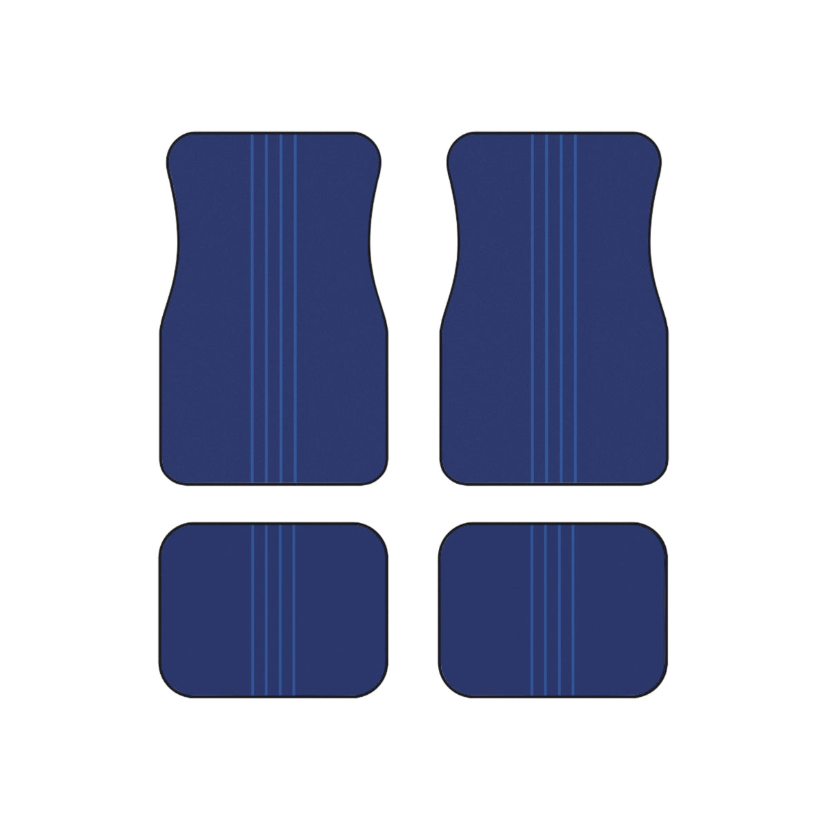 Blue Racing Stripe Car Floor Mats – 4-Piece Set