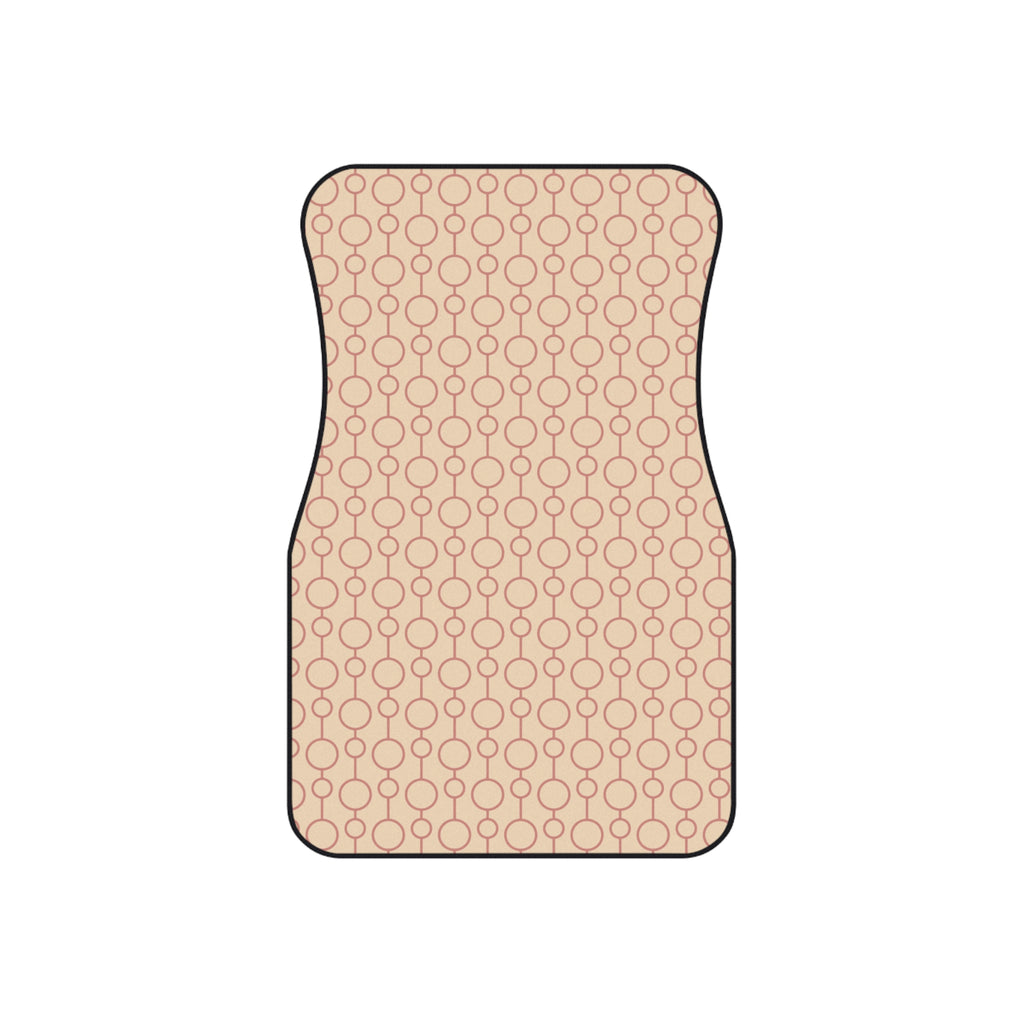 Beige Geometric Car Floor Mats – Minimal 4-Piece Set