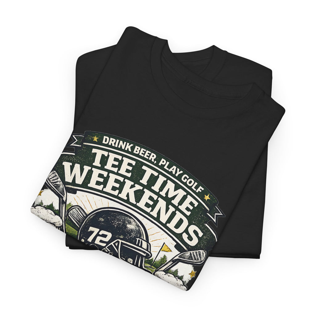 Golf & Beer T-Shirt – Tee Time Funny Golfing Graphic Tee