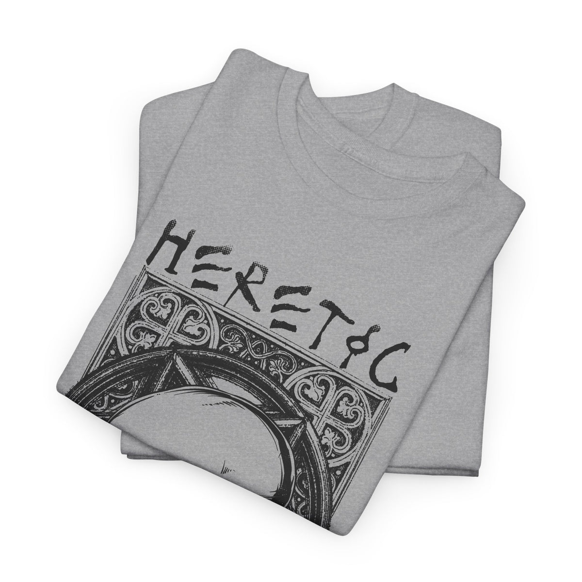 Heretic Skull T-Shirt – Gothic Pentagram Dark Graphic Tee