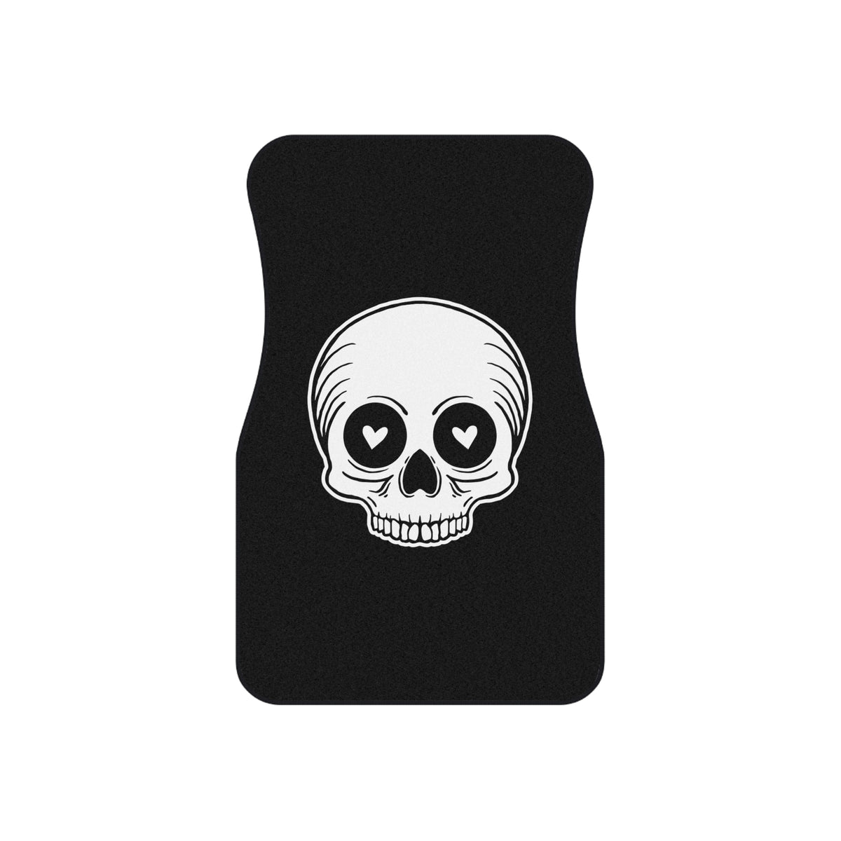 Heart Eyes Skull Car Floor Mats – Black 4-Piece Set