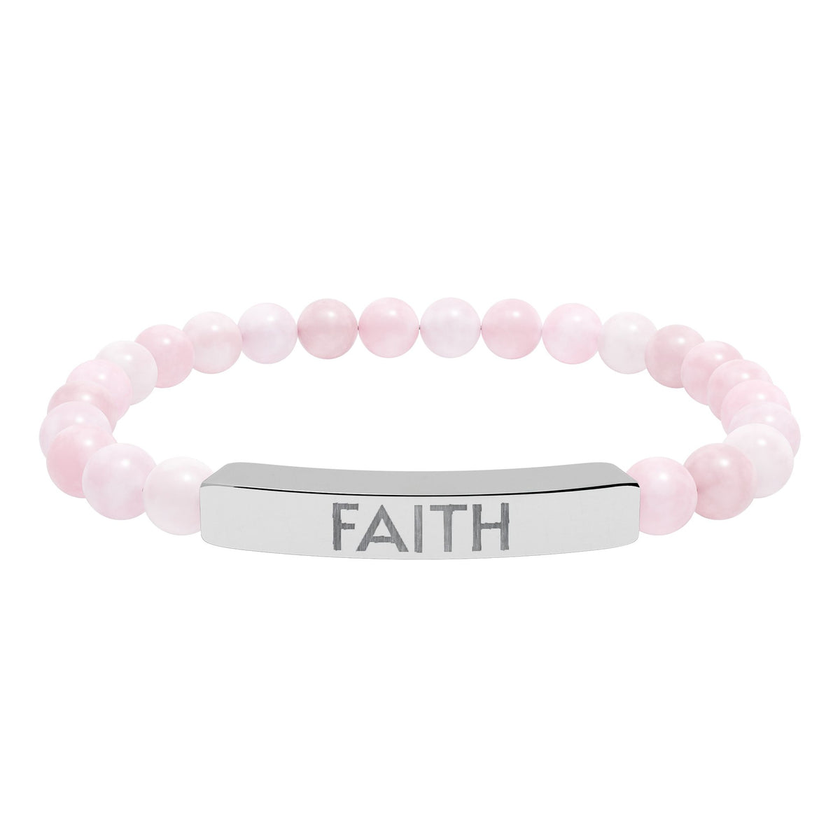 Faith Natural Stone Bracelet – Engraved Inspirational Jewelry