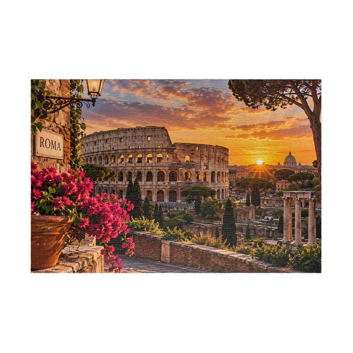 Rome Colosseum Puzzle – Italy Sunset Travel Jigsaw Puzzle (110, 252, 520, 1014-piece)