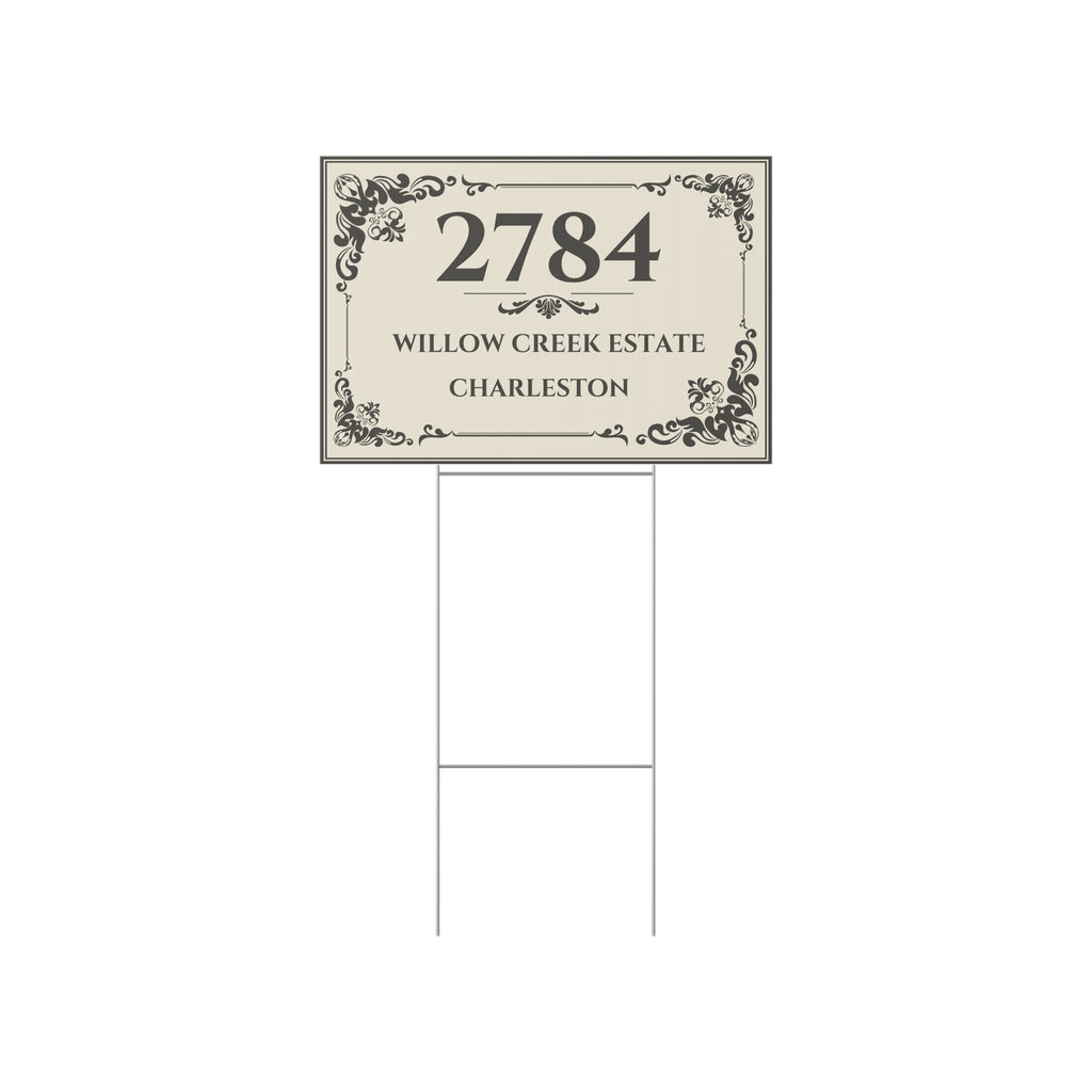Personalized Estate Yard Sign – Custom House Number & Property Name – Y3