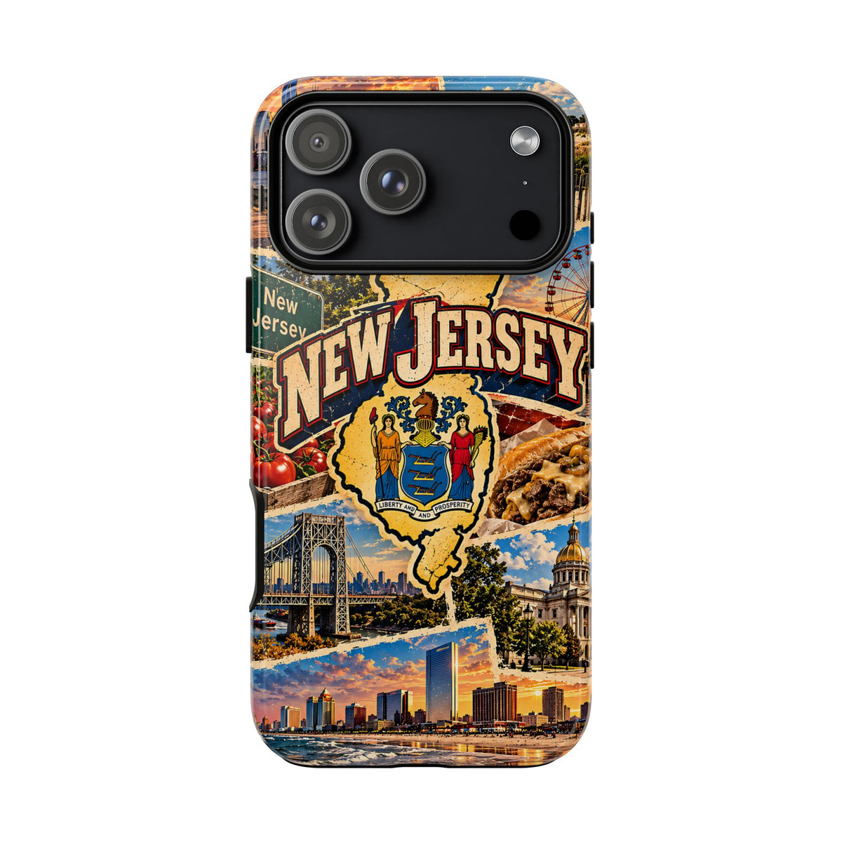 New Jersey Travel Collage Tough Phone Case – Vintage State Design