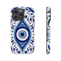 Blue Evil Eye Tough Phone Case – Ornamental Nazar Design