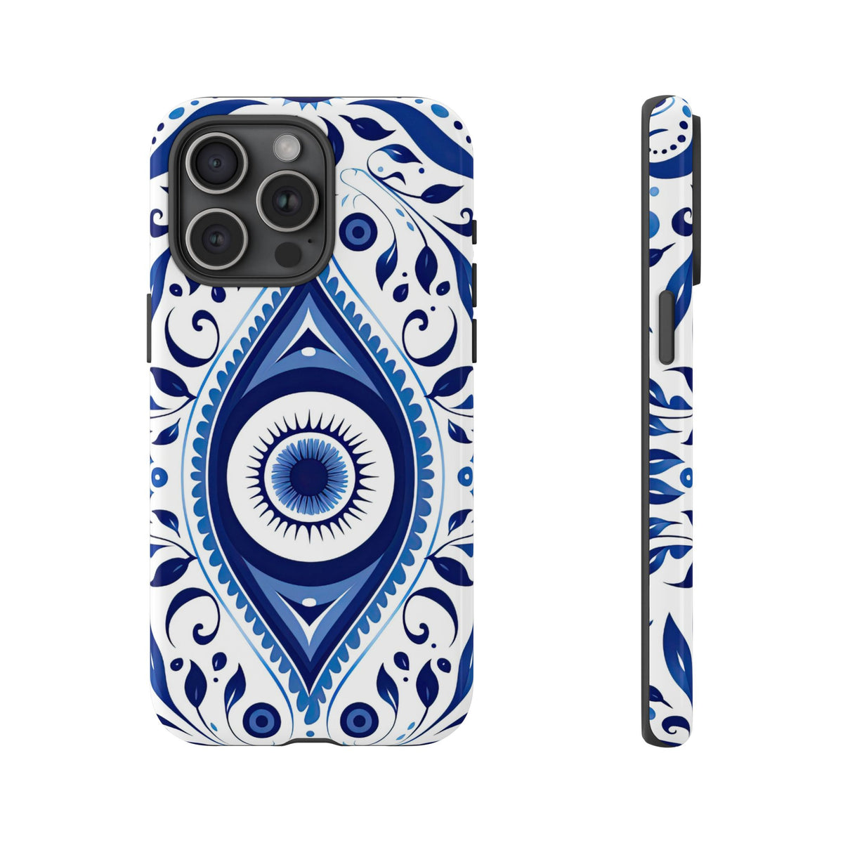 Blue Evil Eye Tough Phone Case – Ornamental Nazar Design