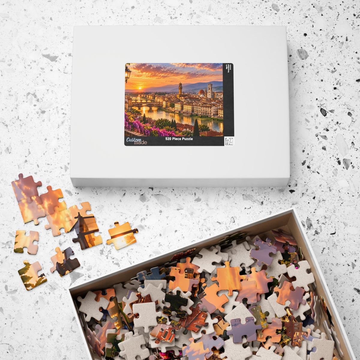 Florence Italy Puzzle – Tuscany Sunset Jigsaw Puzzle — Scenic Italy Travel Puzzle (110/252/520/1014 pcs)