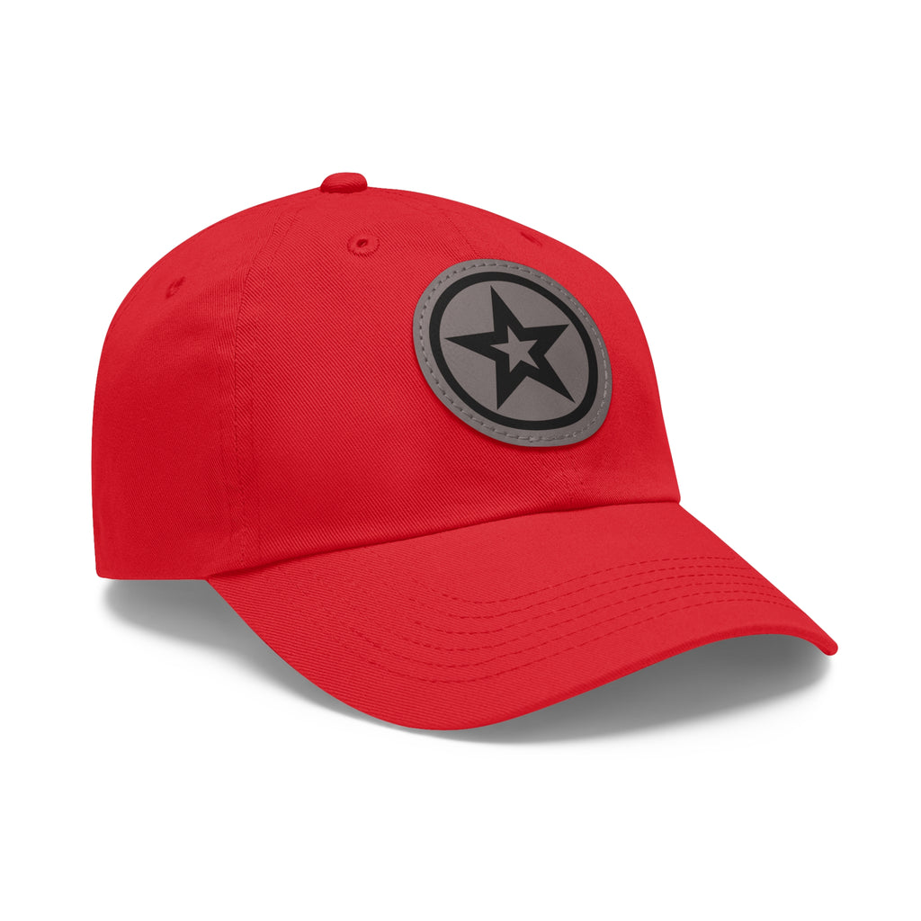 Star Leather Patch Dad Hat – Classic Star Logo Baseball Cap