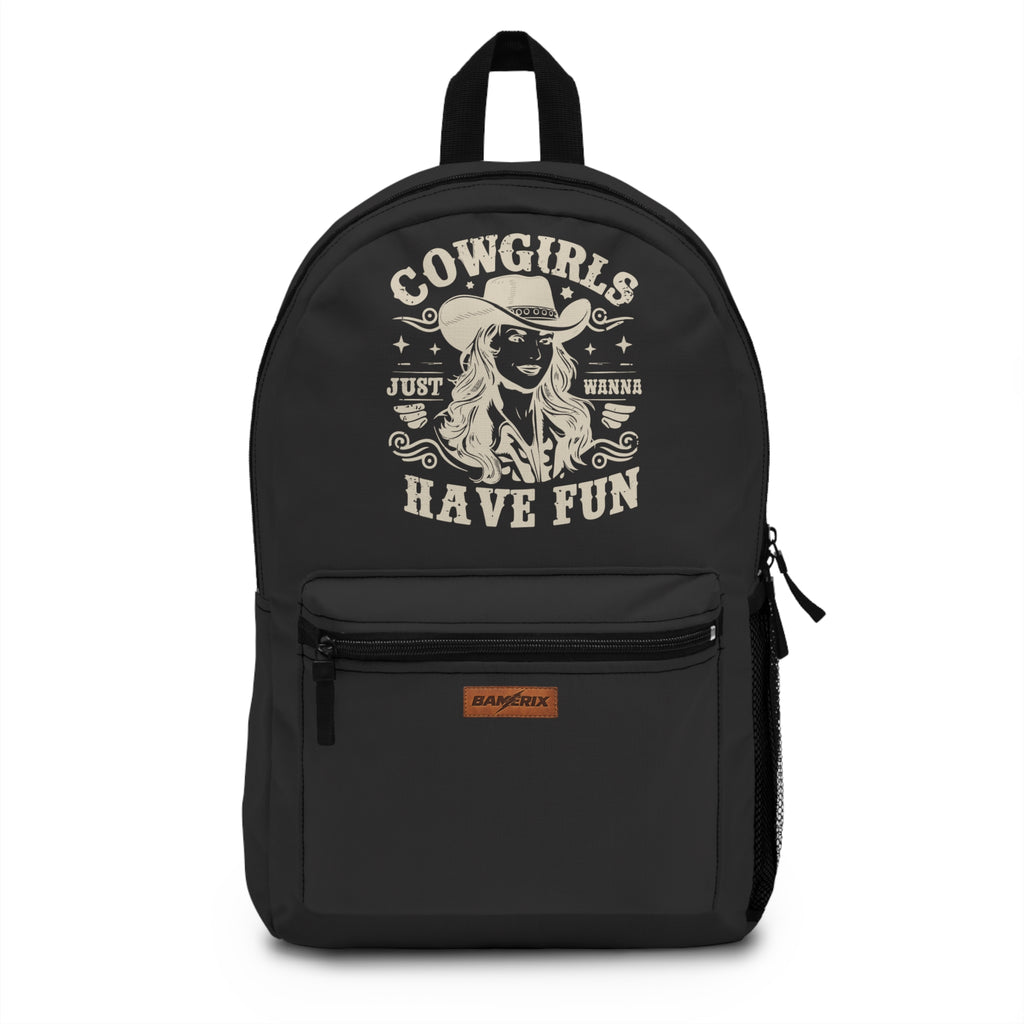 Cowgirl Backpack – Western “Cowgirls Just Wanna Have Fun” Graphic Backpack