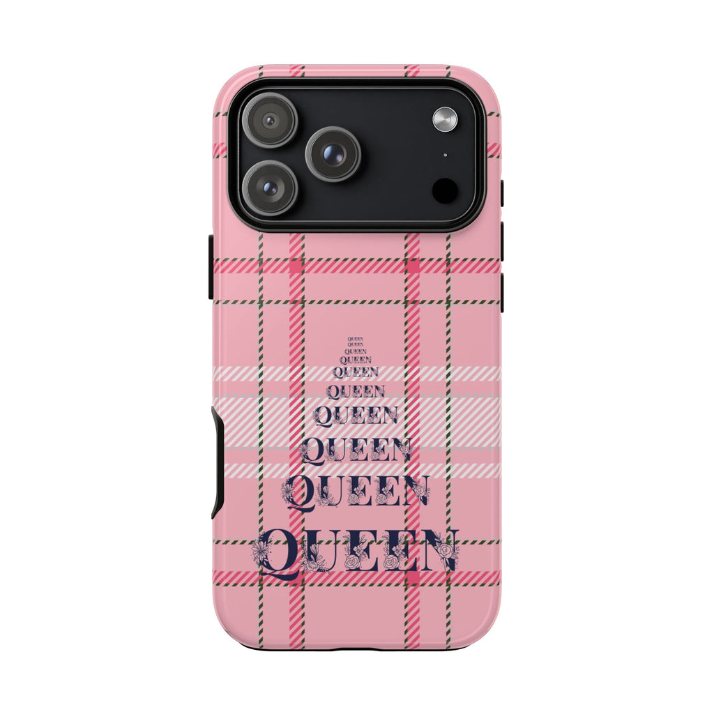 Pink Plaid Queen Phone Case – Preppy Tartan Tough Case