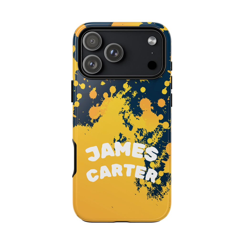 Personalized Paint Splatter Phone Case – Custom Name Tough Case