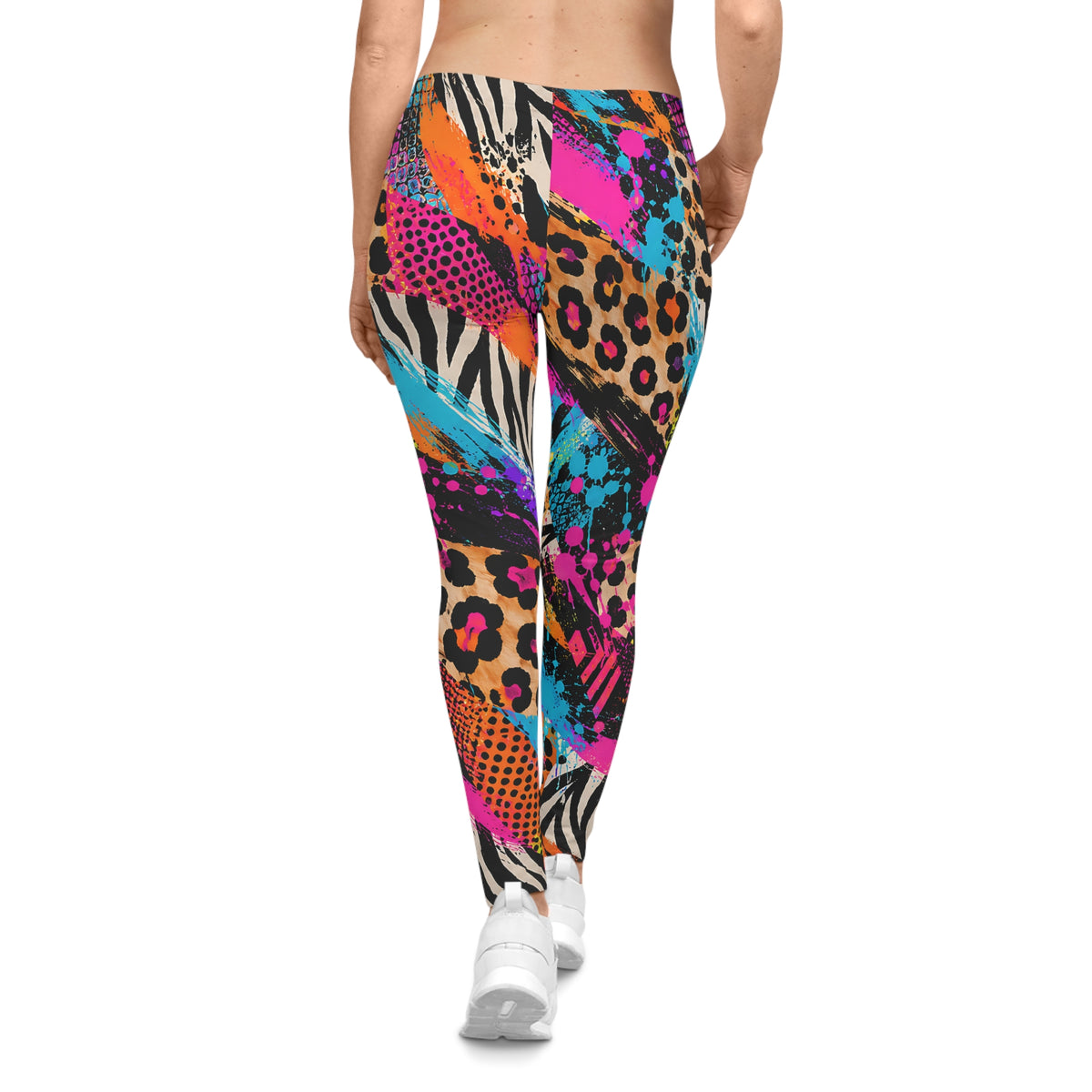 Colorful Animal Print Leggings – Leopard & Zebra Street Art