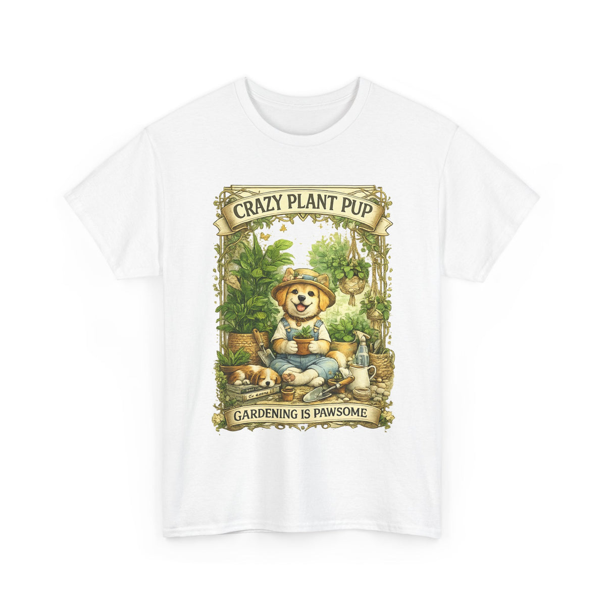 Crazy Plant Pup T-Shirt – Funny Dog & Plant Lover Graphic Tee
