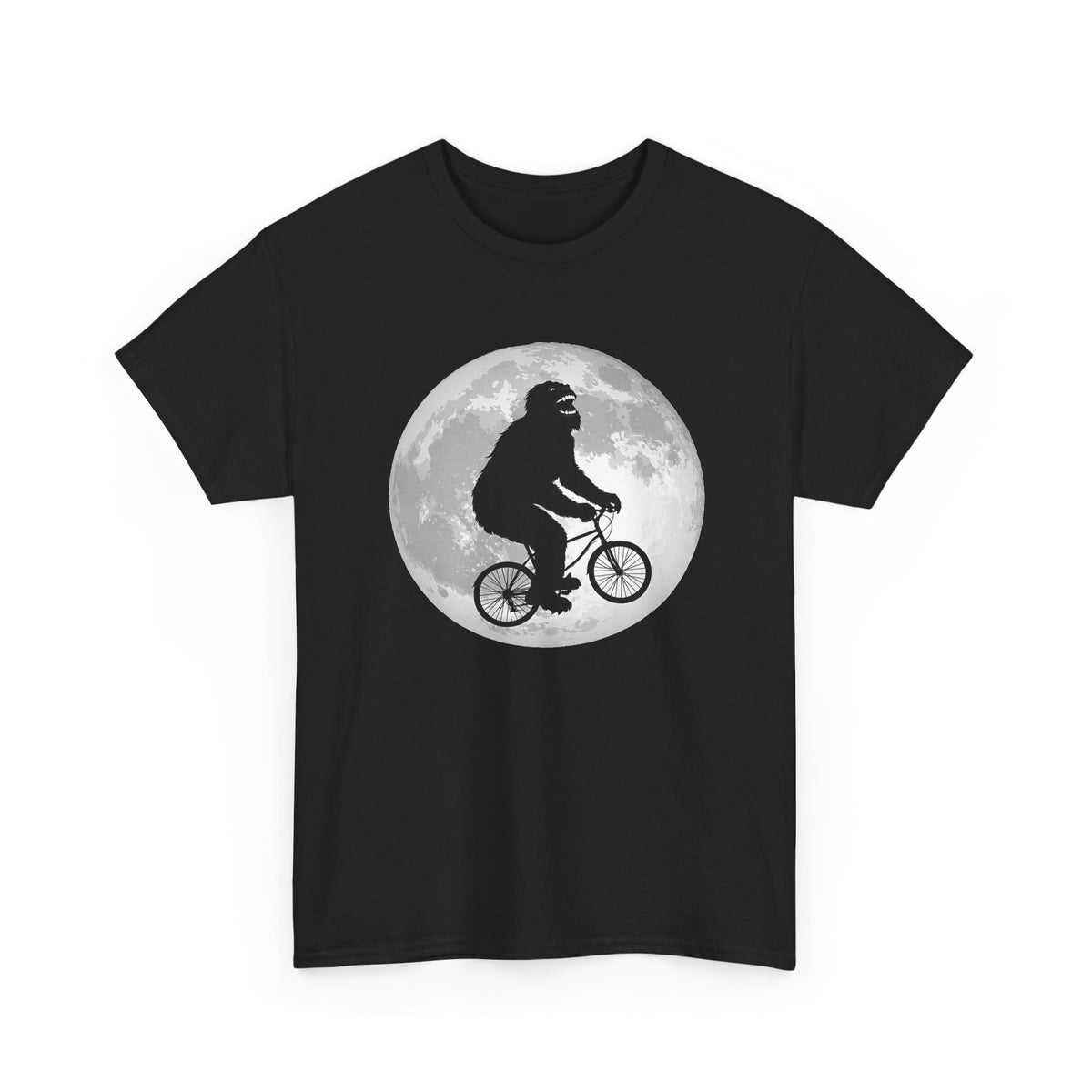 Bigfoot Bicycle T-Shirt – Moon & Nature Adventure Graphic Tee