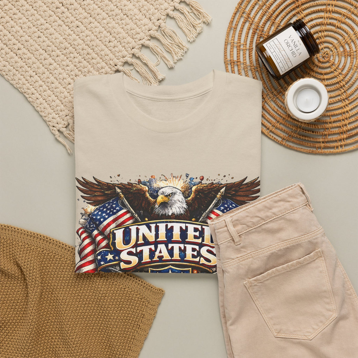 Patriotic USA T-Shirt – American Eagle & US Flag Graphic Tee