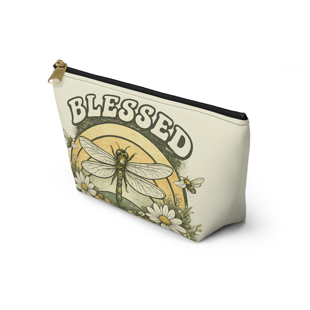 Blessed Dragonfly Pouch – Vintage Botanical Floral Print